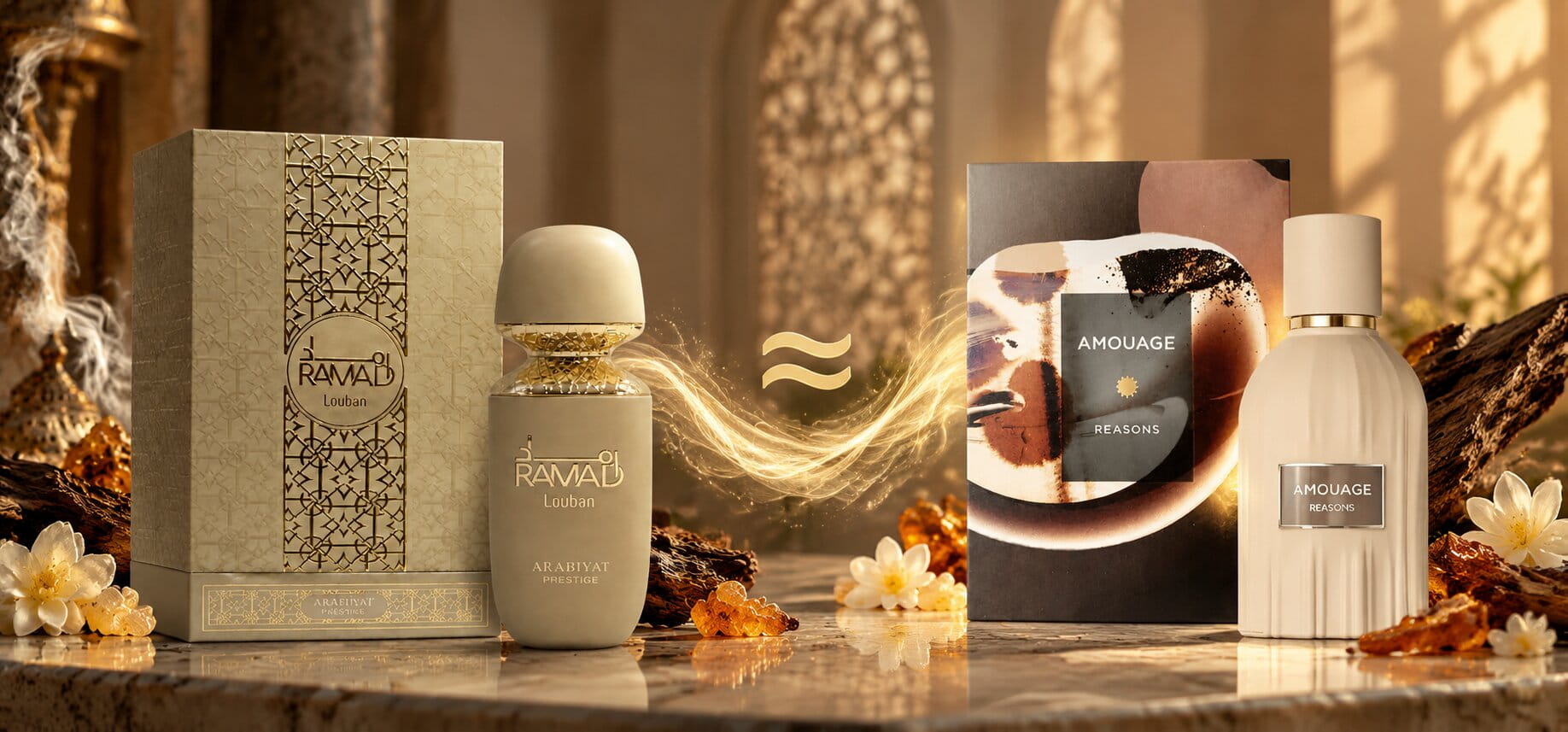Arabiyat Prestige Ramad Louban VS Amouage Reasons